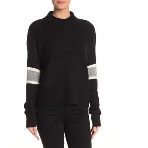 J+J Varsity Mock Neck stripe sweater Sz L